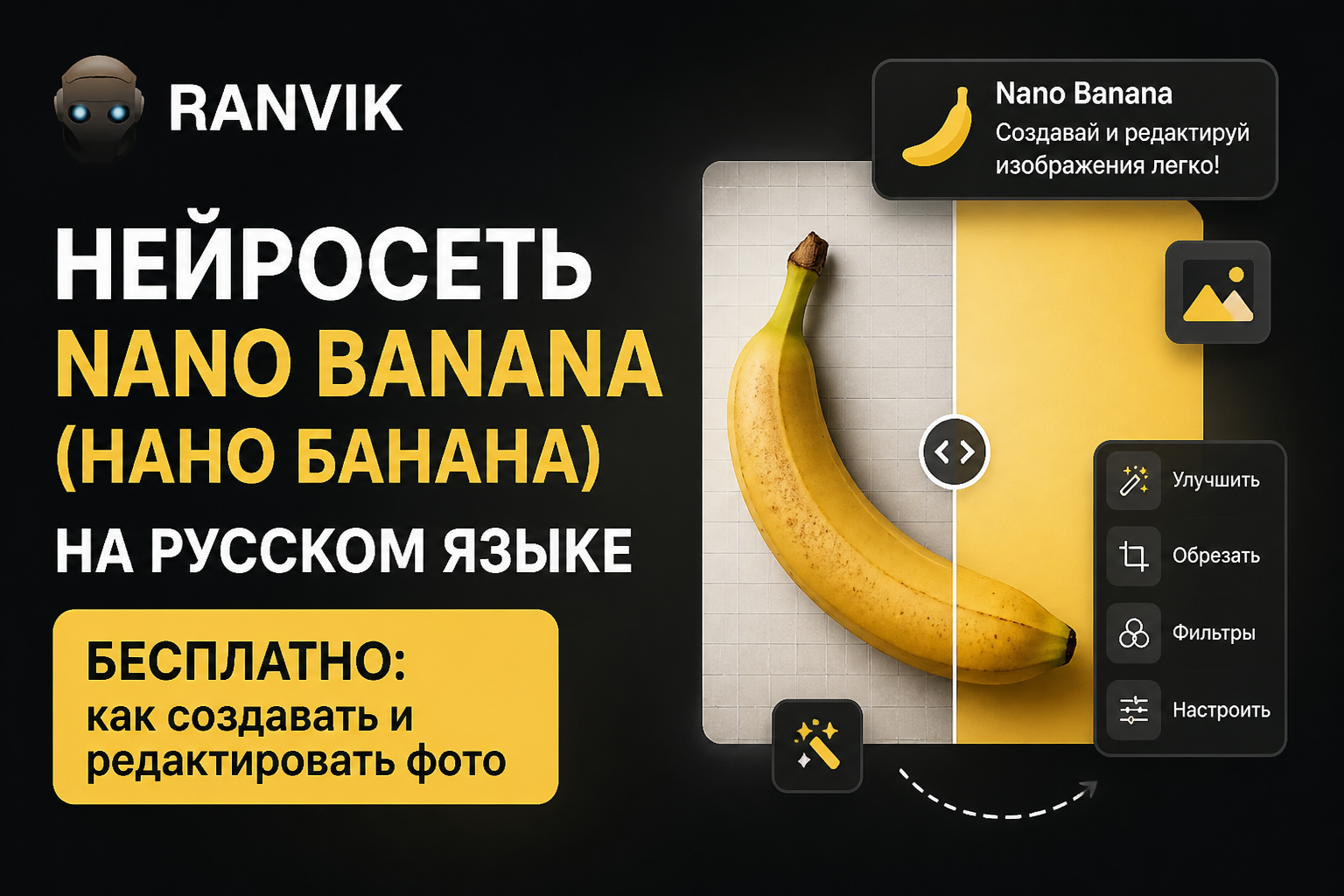Нейросеть Nano Banana (Нано Банана) на русском языке бесплатно: как создавать и редактировать фото