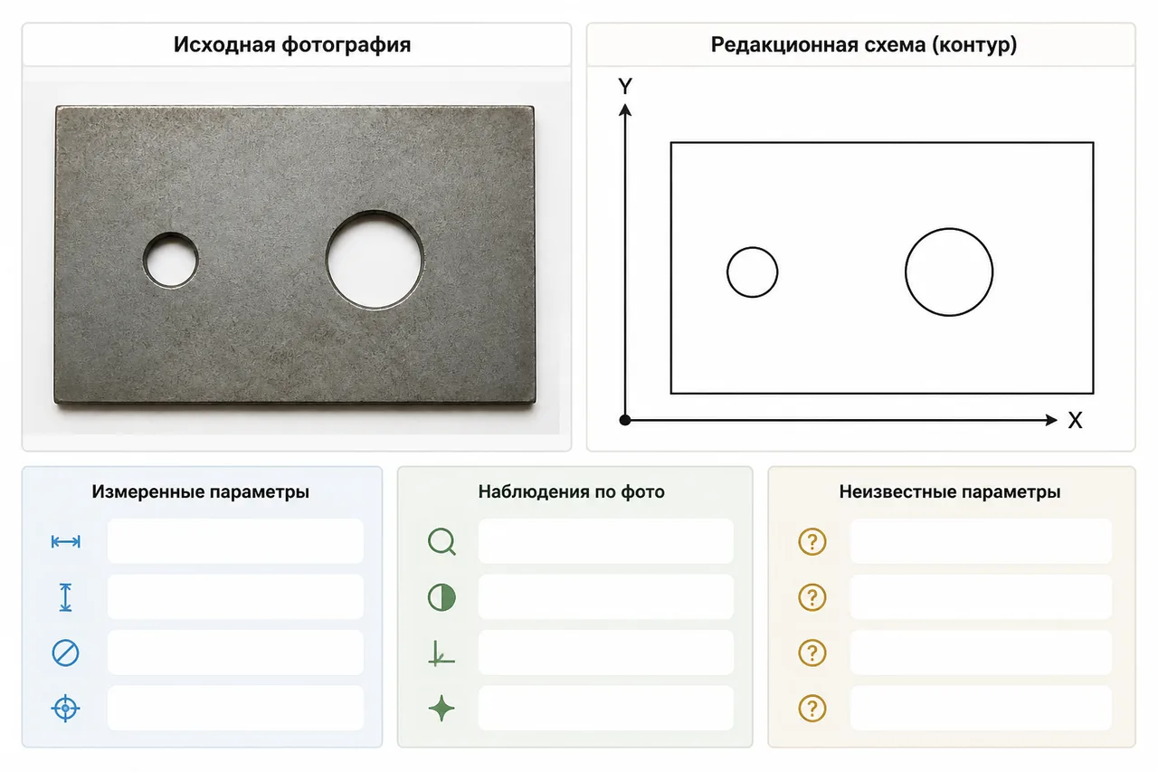 Измеренные размеры нужно отделять от предположений.