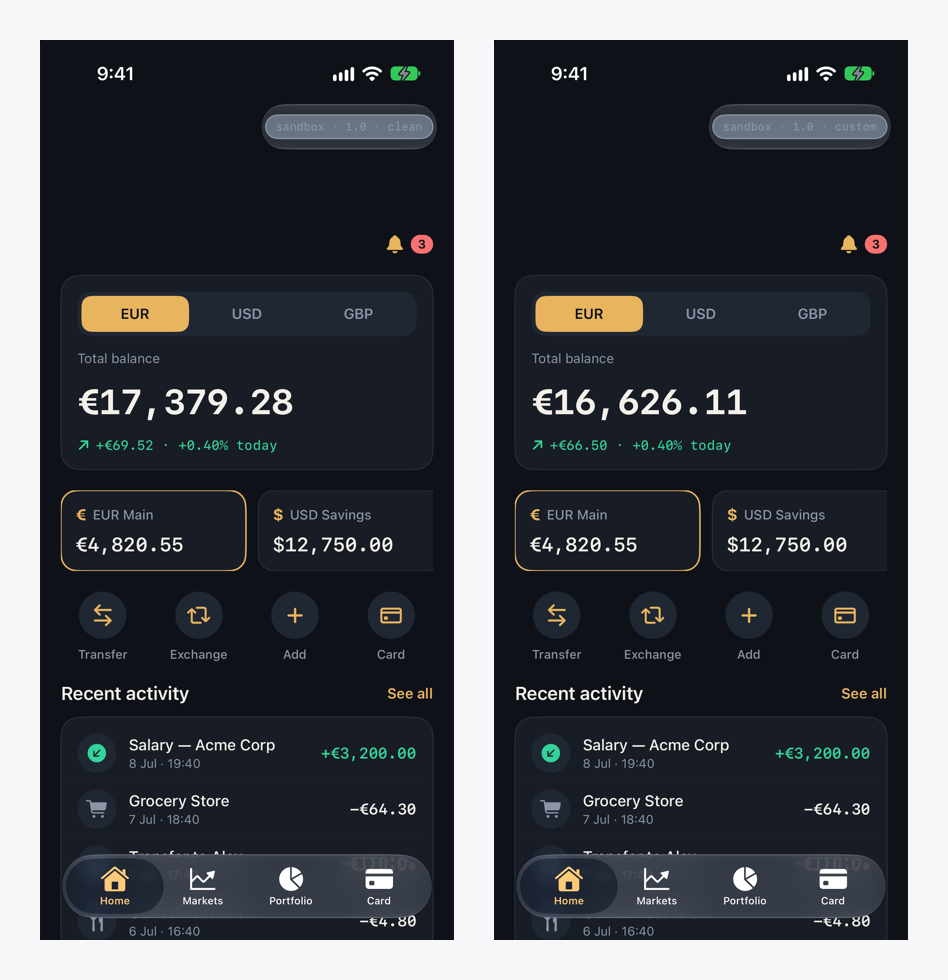 Главная: clean против homeTotalOmitsAccount