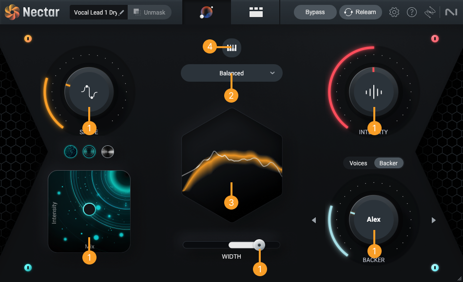 Страница Vocal Assistant в iZotope Nectar 4