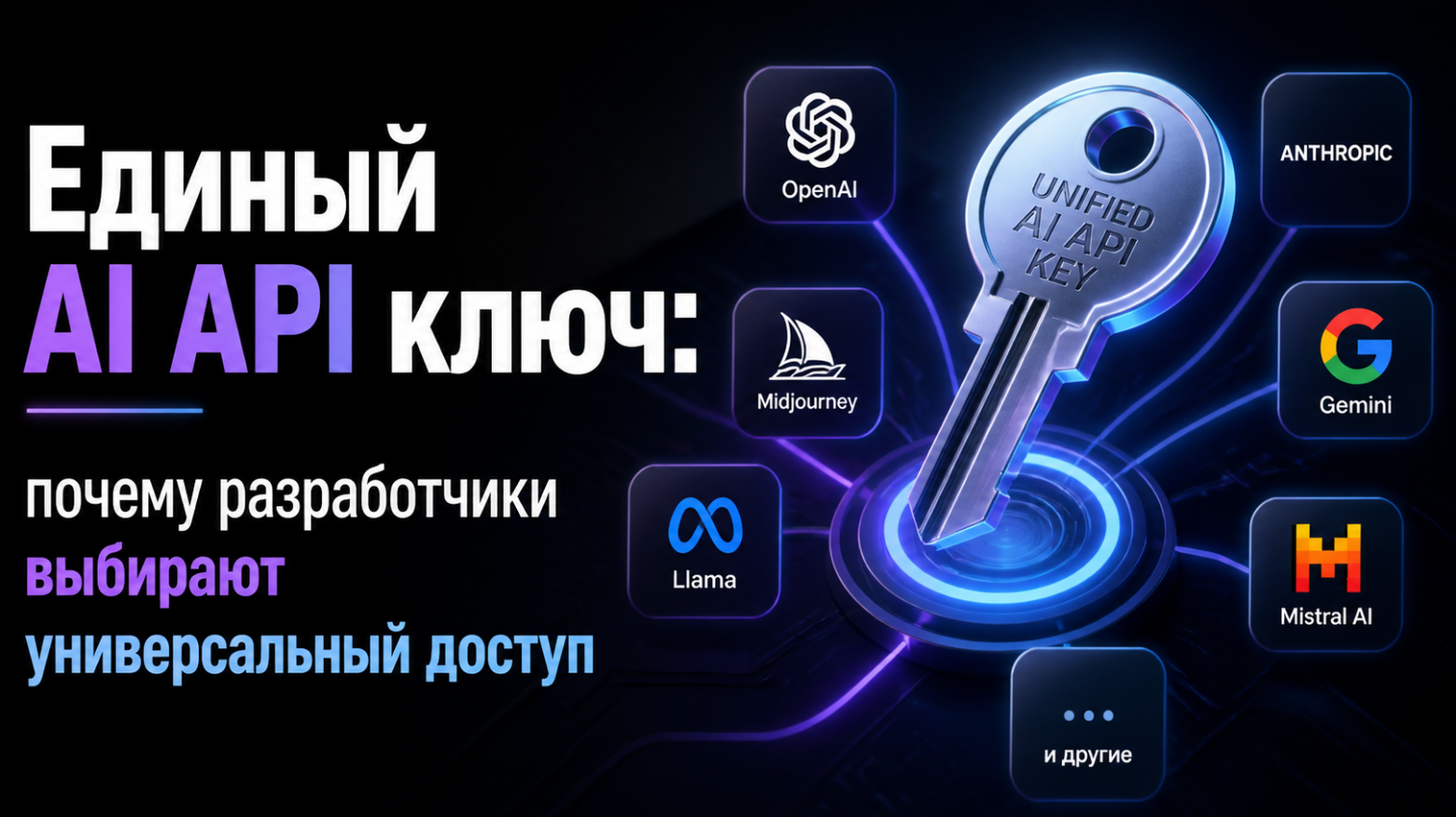 AI API ключ для нейросетей: единый доступ к ИИ-моделям для текста, изображений, видео, аудио и разработки