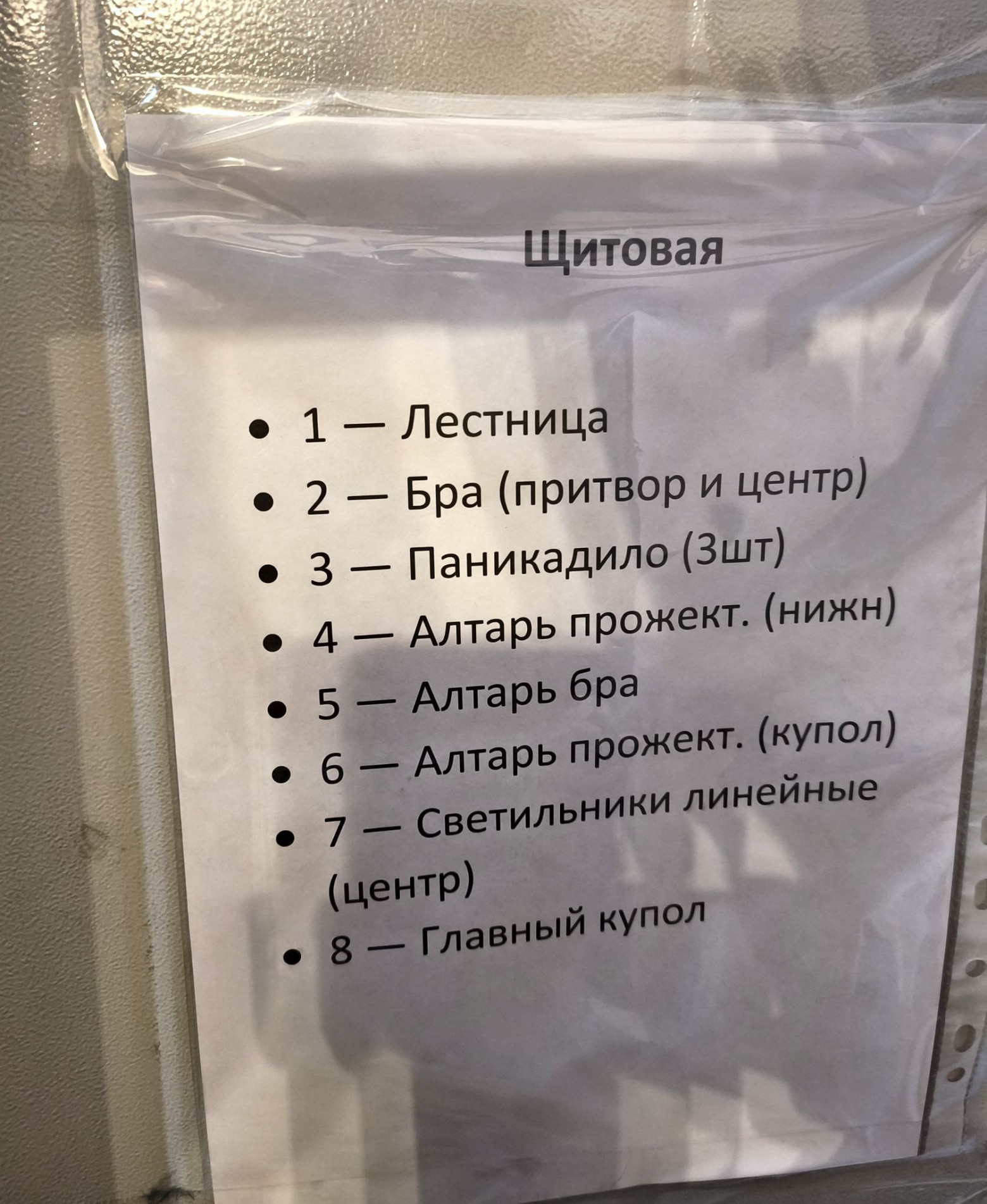 Памятка для персонала в электрощитовой Памятка для персонала в электрощитовой