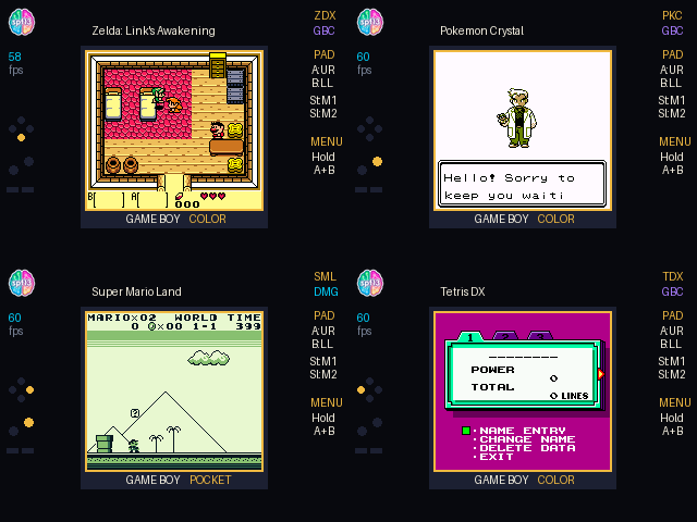 Тестовый экран Game Boy Color на бейдже GitHub Universe 2026