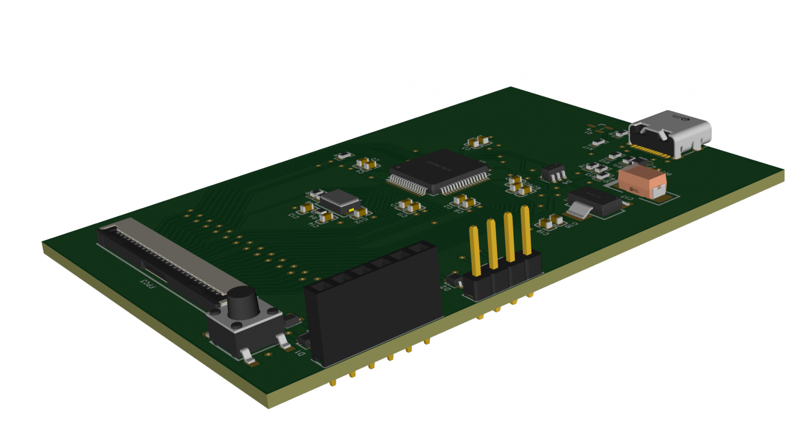 Первая ревизия адаптера клавиатуры MSI GS75. В основе — STM32F411RET6, к которому подключены все 26 линий клавиатурного шлейфа. Плата выполнена двухслойной. Первая ревизия адаптера клавиатуры MSI GS75. В основе — STM32F411RET6, к которому подключены все 26 линий клавиатурного шлейфа. Плата выполнена двухслойной.