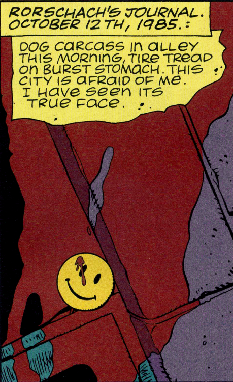 panel from Watchmen citing Rorschach's journal