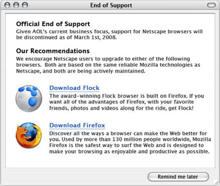 End of Netscape Navigator
