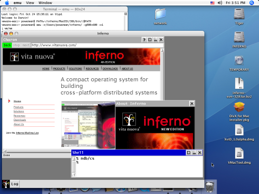 OS Inferno hosted on Mac OS X