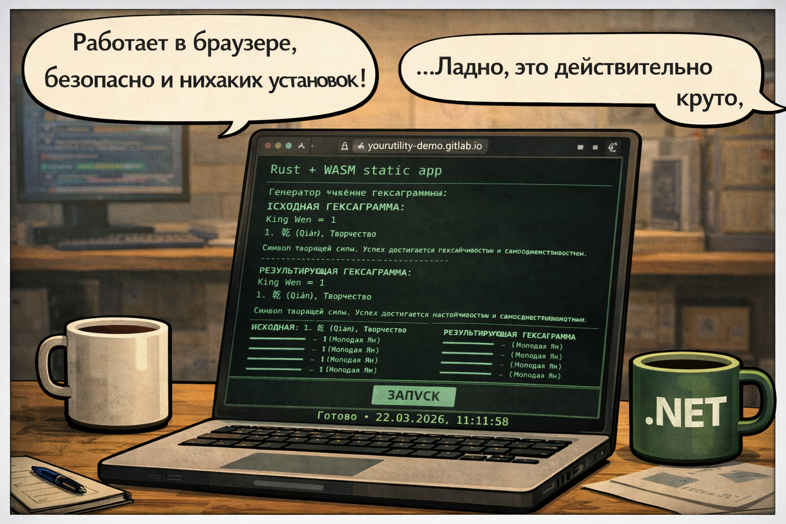 Как я перенес консольное приложение в Rust + WASM и выложил на GitLab ...