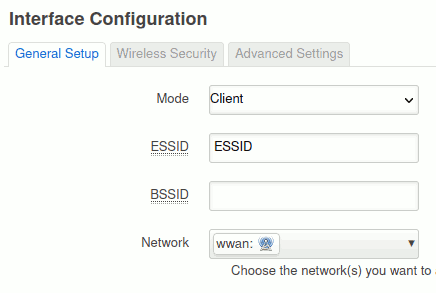 Wi-Fi module in client mode.