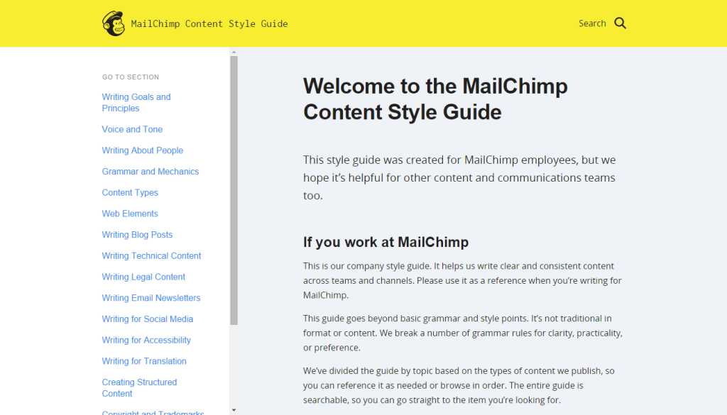 MailChimp Content Style Guide