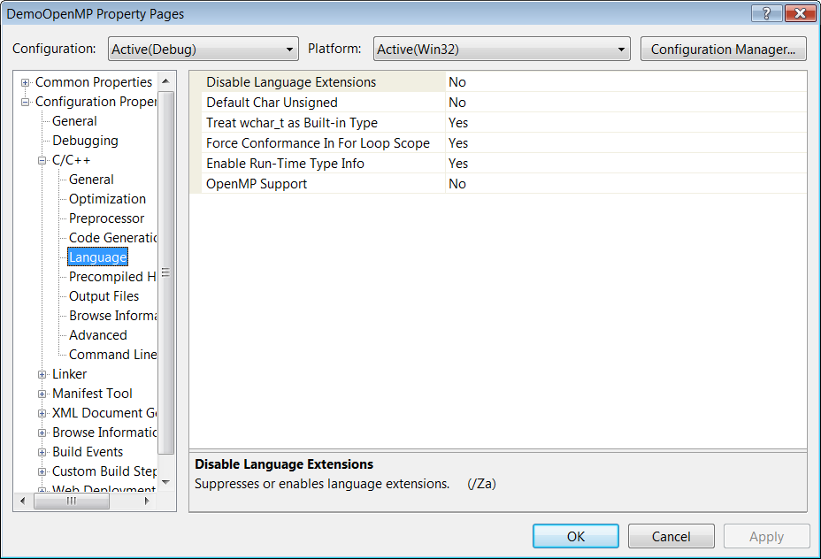 Visual Studio settings