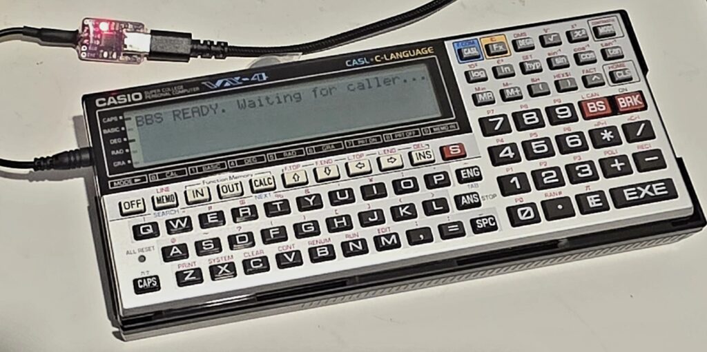 Casio VX-4, подключённый к Интернету и готовый приёму ваших звонков на BBS EI3LH!