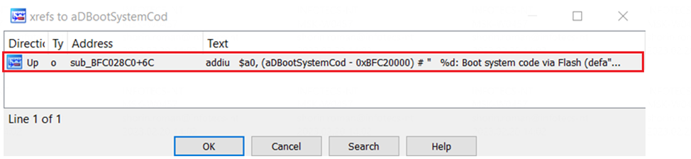 Рисунок 33 - Место использования строки "Boot system code via Flash (default)."