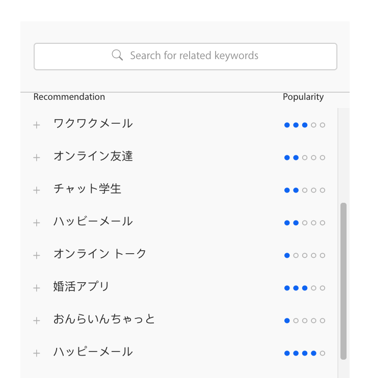 Фрагмент из списка рекомендаций по японскому dating-приложению. Источник: searchads.apple.com