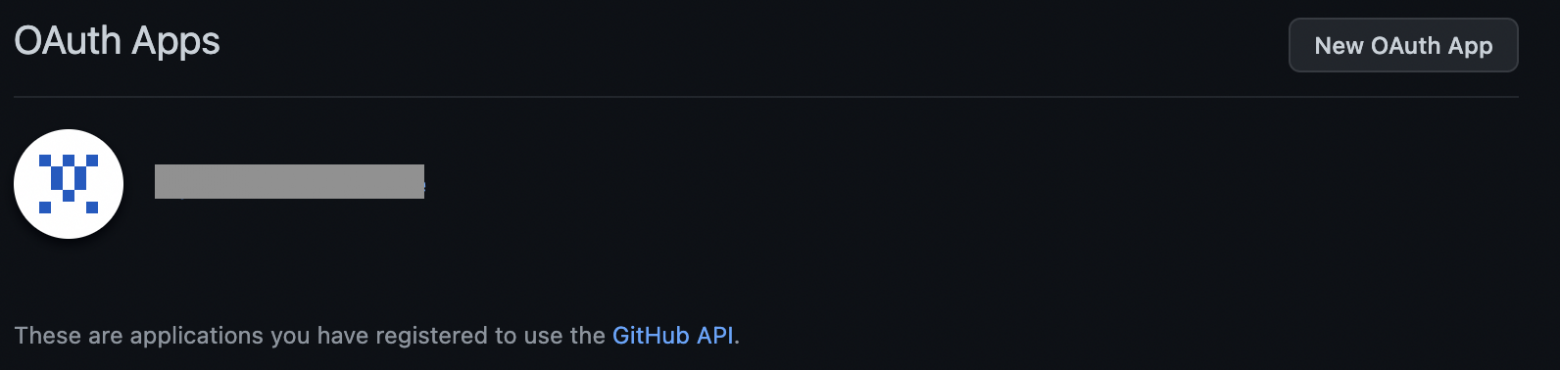 Main OAuth Apps menu in GiHub