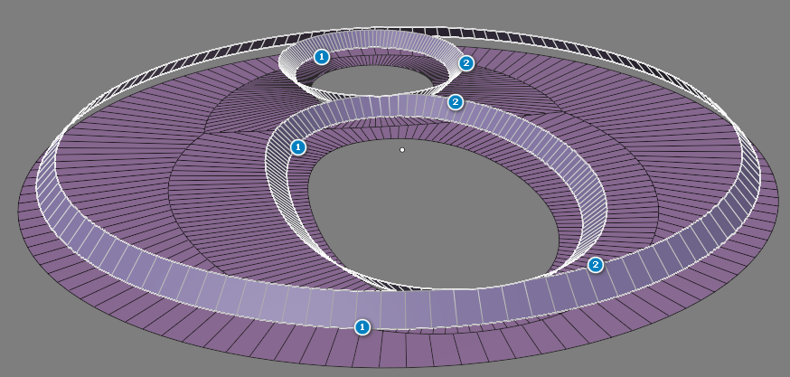 Соединение двух линий с помощью рёбер