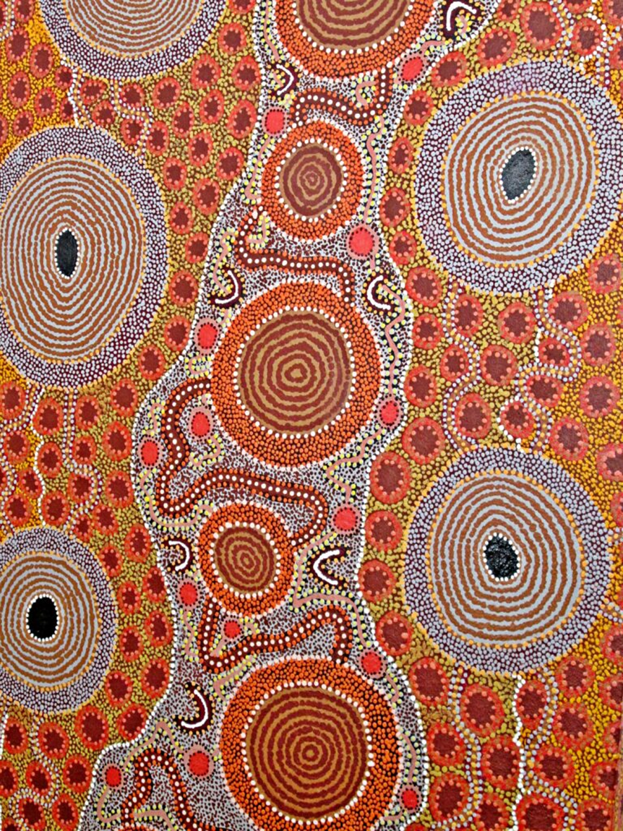 Aboriginal Art. Perth Kings Park. 1970th. [пример точечной техники австралийского аборигенского искусства, объединение художников-аборигенов «Папуния Тула»]