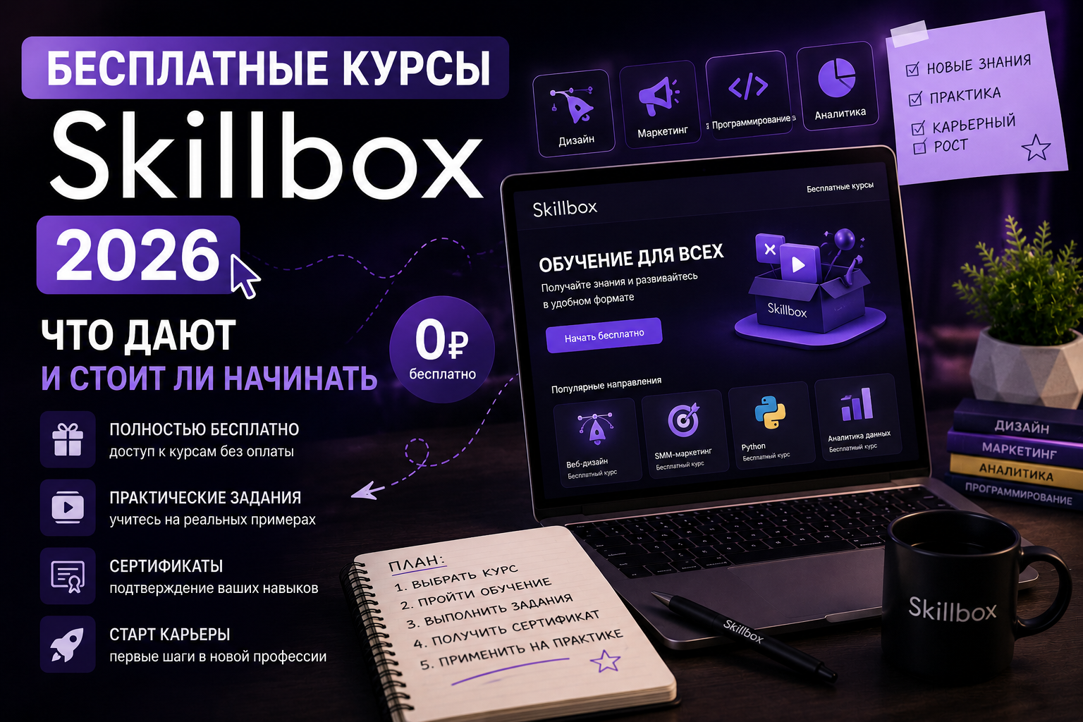 Бесплатные курсы Skillbox 2026: что дают и стоит ли начинать / Хабр