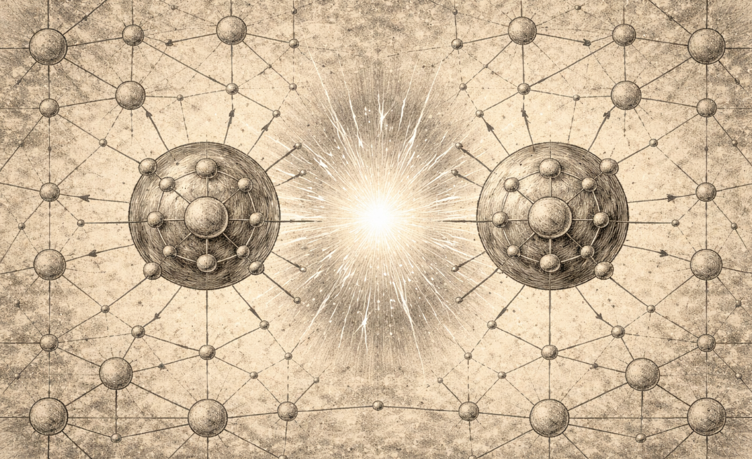 Взаимное притяжение двух сфер Взаимное притяжение двух сфер