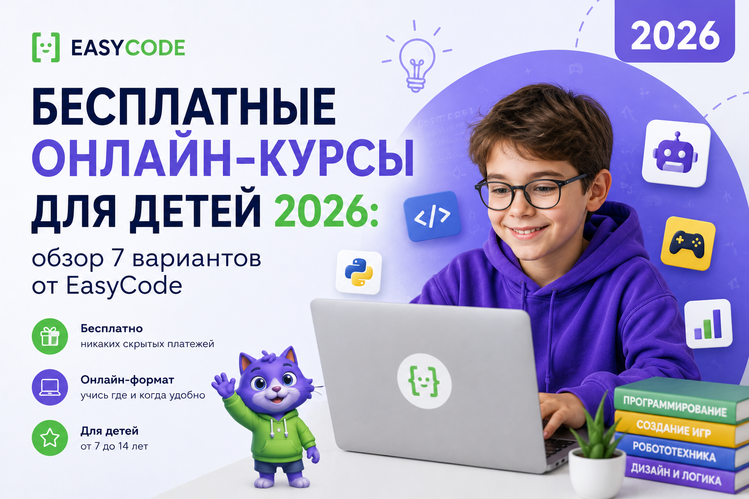 Бесплатные онлайн-курсы для детей 2026: обзор 7 вариантов от EasyCode ...
