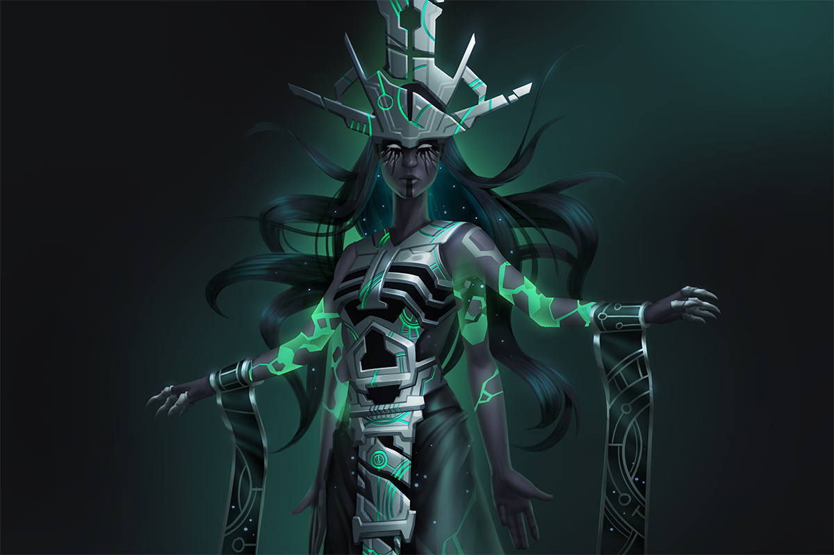 Рис. 0. Мортариэль, богиня смерти из игры автора (Shadows of Vengeance)