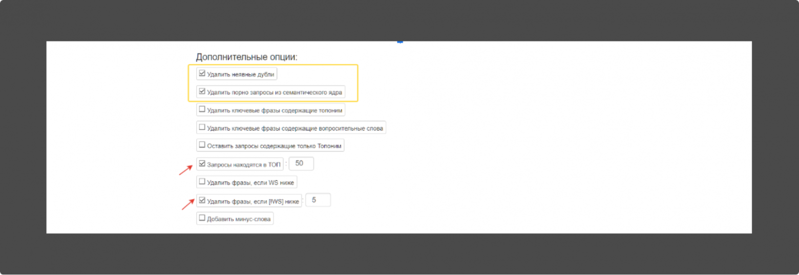 Работа инструмента регулируется под задачи через дополнительные настройки.  