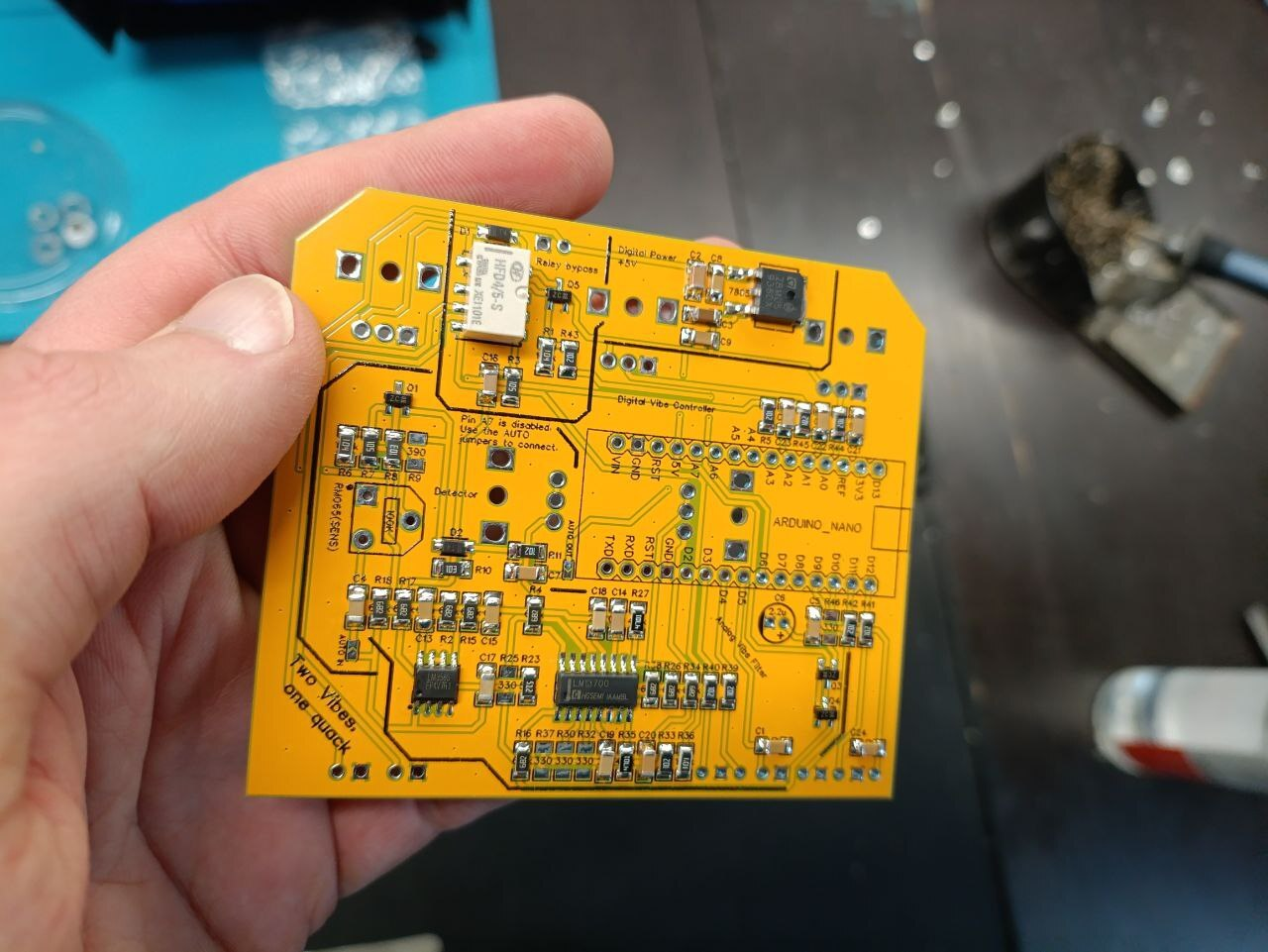 Плата после отмывки проточной водой.