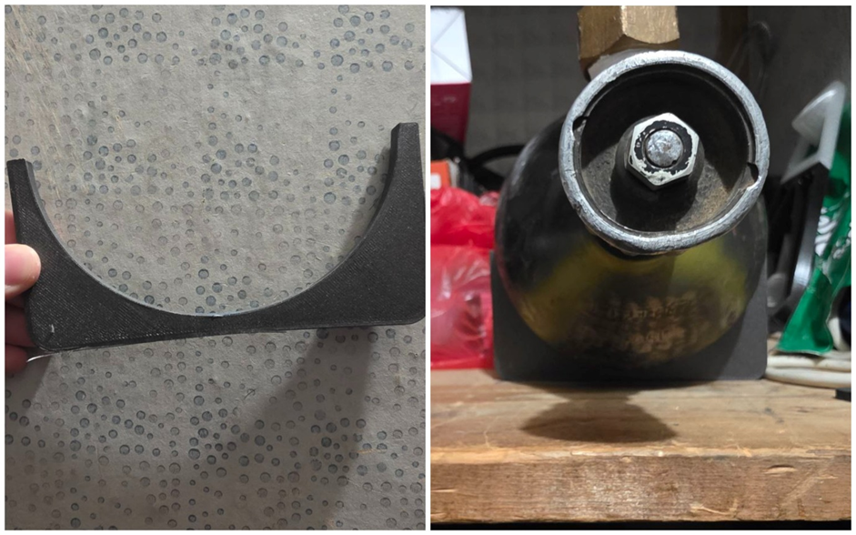 Крепление для газового баллона в машине. Теперь нет опасений, что баллон что-то сломает по дороге на заправку