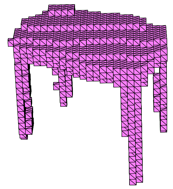 Результат кубификации воксельной модели стола
