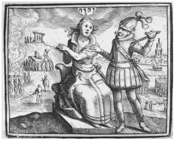 Аллегория нидерландской нации, атакованной испанцами. Йоханнес Гейсиус, 1616
