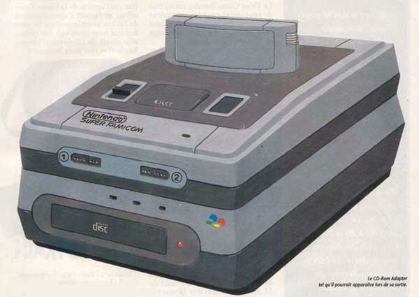 Игровая консоль с подключенной к ней SNES CD-ROM