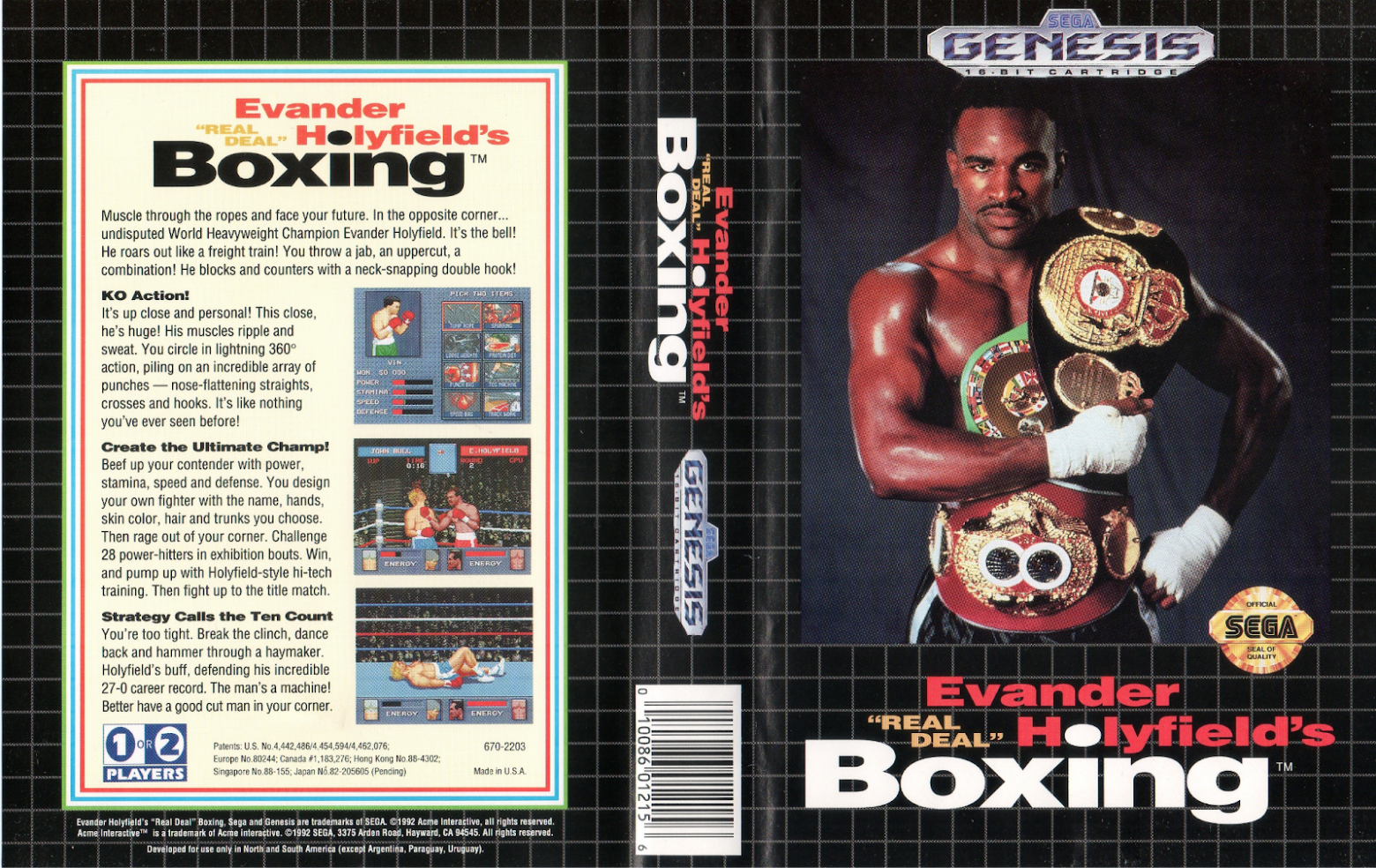 В Evander Holyfield's Real Deal Boxing вы могли создать уникального бойца