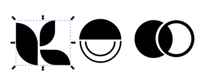 3 логотипа созданные учащимися на уроке