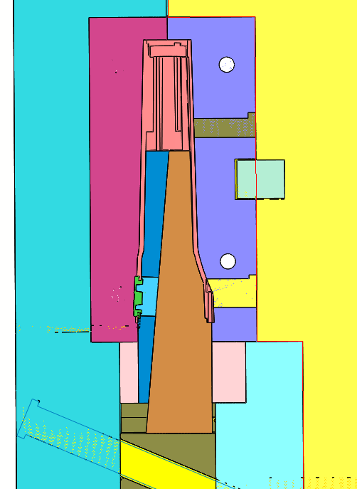 Модель сложного разрезного подвижного пуансона. FYI: литьевая пресс-форма состоит из двух половинок (матрицы и пуансона), которые при смыкании образуют полость в форме нужной детали. 