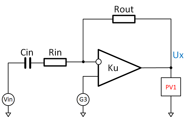 Схема измерения частоты единичного усиления (метод 2)