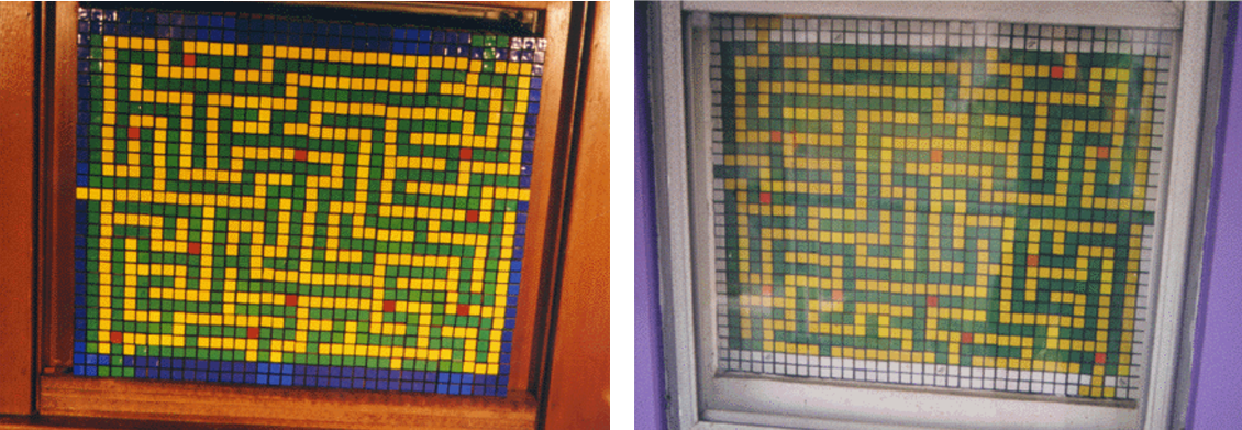 Andy Plotkin. Double Maze. 1998. [первая двусторонняя мозаика из кубиков Рубика]