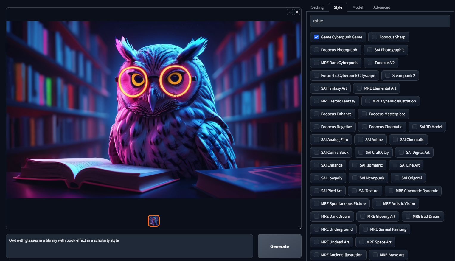 Owl with glasses in a library with book effect in a scholarly style