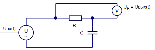 Рисунок 3.6.0 Электрическая схема инерционно-дифференцирующего звена