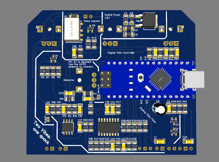 3d модель печатной платы с деталями.