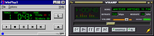 Первые программные MP3 плееры WinPlay3 и Winamp