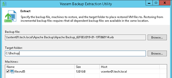 Veeam Backup Extract Utility