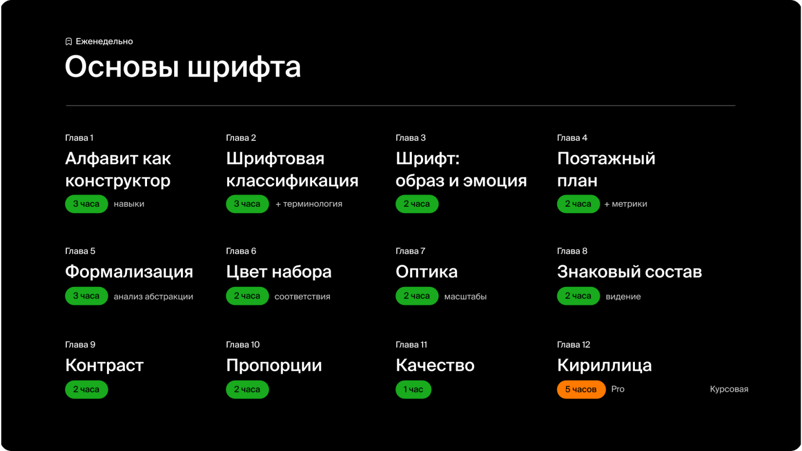 Программа курса «Основы шрифта» в 2ГИС