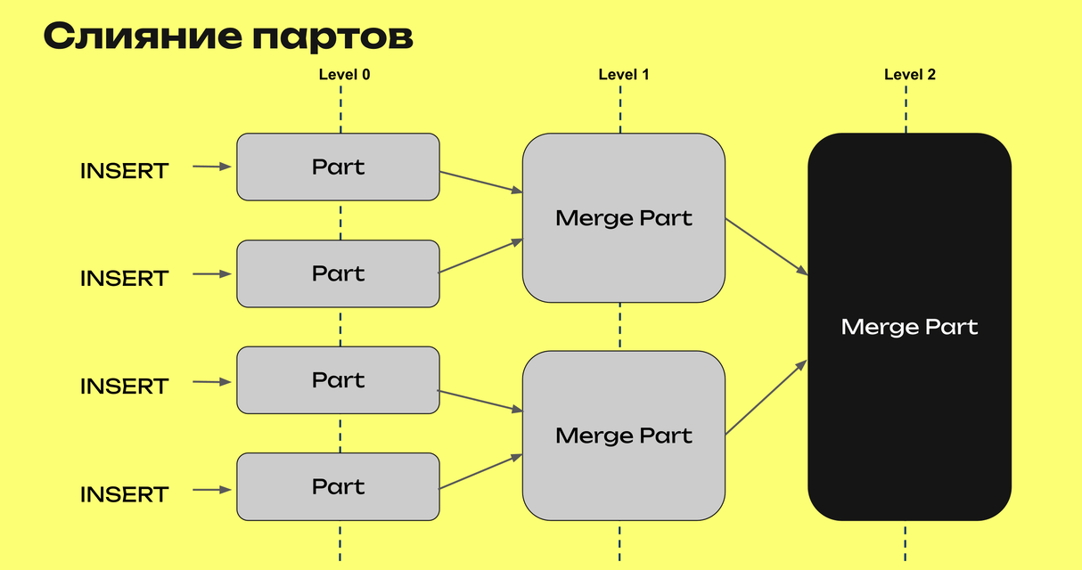 Процесс слияния партов Процесс слияния партов