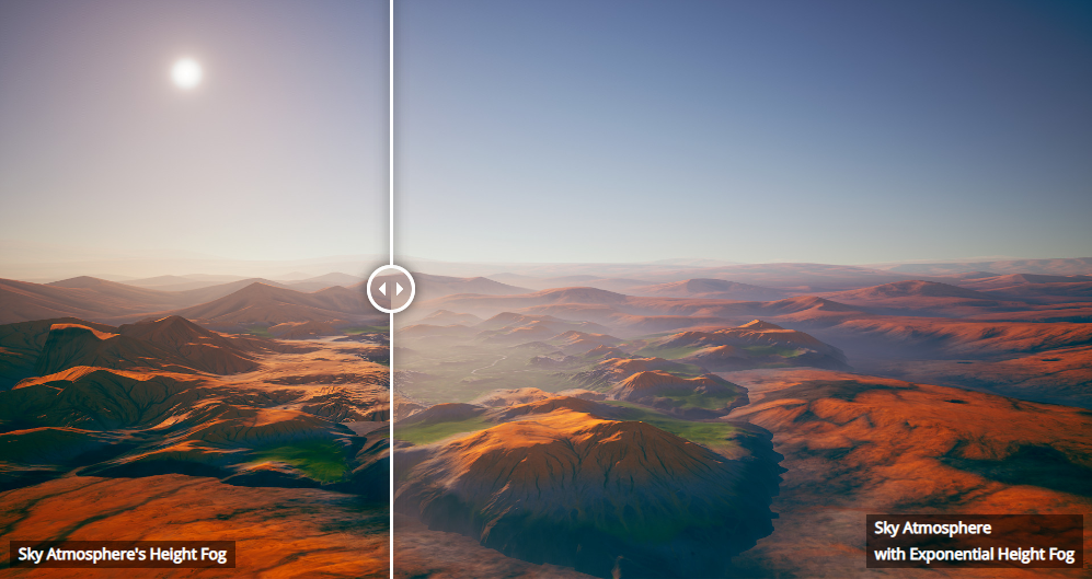 Пример работы Sky Atmosphere Component в Unreal Engine 5