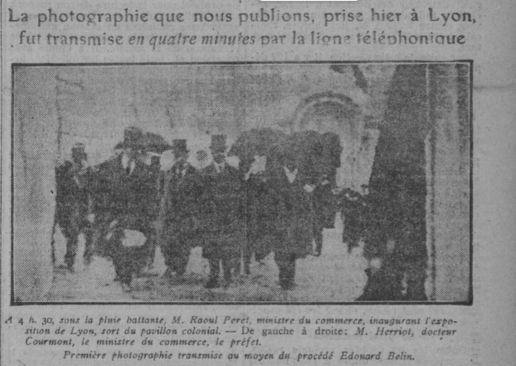 Первый репортажный снимок, переданный беленографом и опубликованный в 1914 году Первый репортажный снимок, переданный беленографом и опубликованный в 1914 году