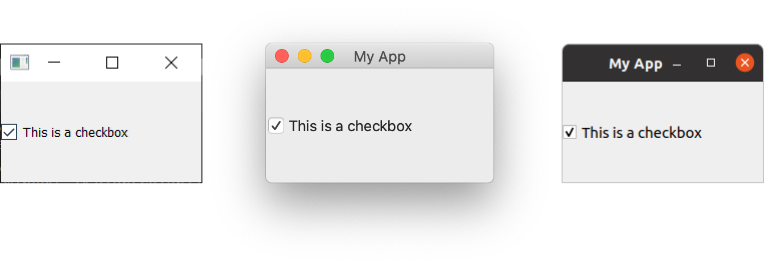 QCheckBox на Windows, Mac & Ubuntu Linux