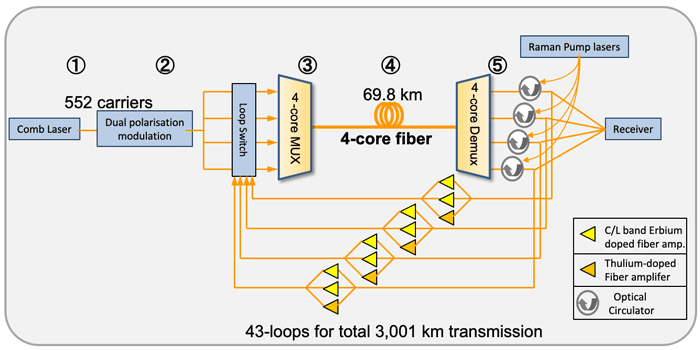 Схема оптоволоконных участков сети