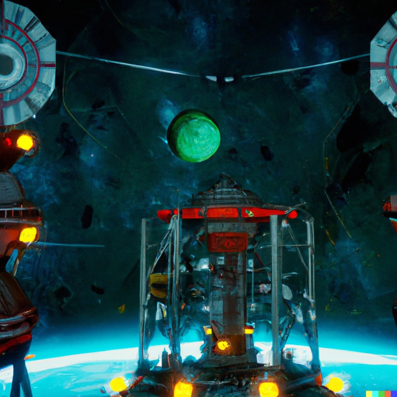 Unreal engine 5 space station background inspired with space games and films