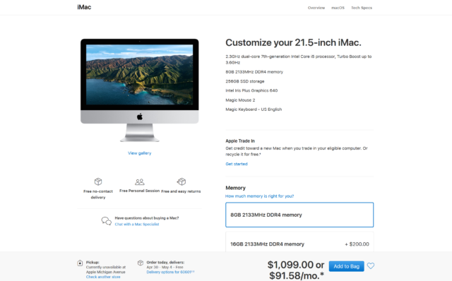 21,5-дюймовый iMac все еще продается в магазине Apple / arstechnica.com