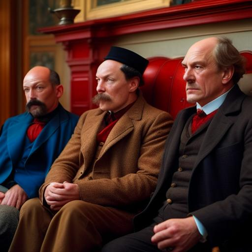 Шерлок Холмс, Арнольд Шварцнеггер и Владимир Ильич Ленин сидят рядком на диване